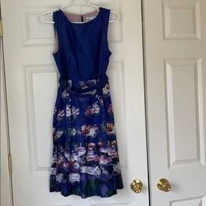 ModCloth water lilies midi dress size small EUC